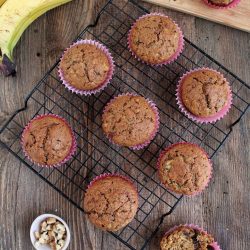 Muffinki bananowe z czekoladą i orzechami - miniatura